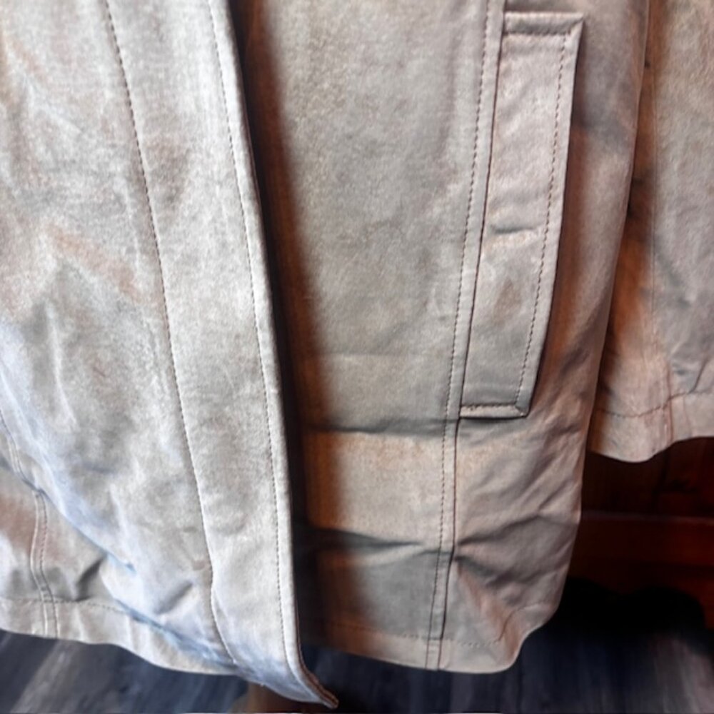 Cherokee Genuine Suede Jacket Tan Zip Front Coat | 20W - Picture 3 of 14